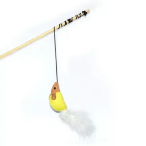 Basil Cat Stick With Mouse Teaser Toy