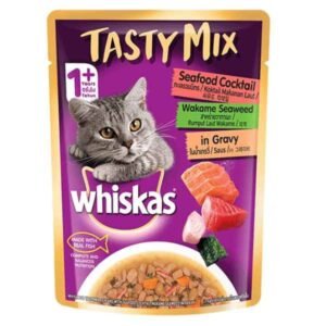 Whiskas Seafood Cocktail With Wakame Seaweed in Gravy Tasty Mix Adult Cat Wet Food