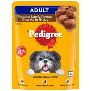 Pedigree Adult Wet Food, Roasted Lamb Chunks in Gravy